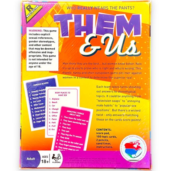 🆕 THEM & US ~ Men & Women Superiority Battle ~ Adult Party Game - Picture 2 of 7